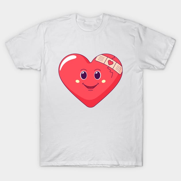 Cracked red heart with restoring patch T-Shirt by DmitryMayer